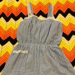 Lightweight vintage gingham summer romper